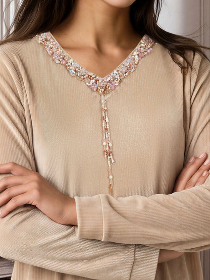 Velour Kaftan- Embellished
