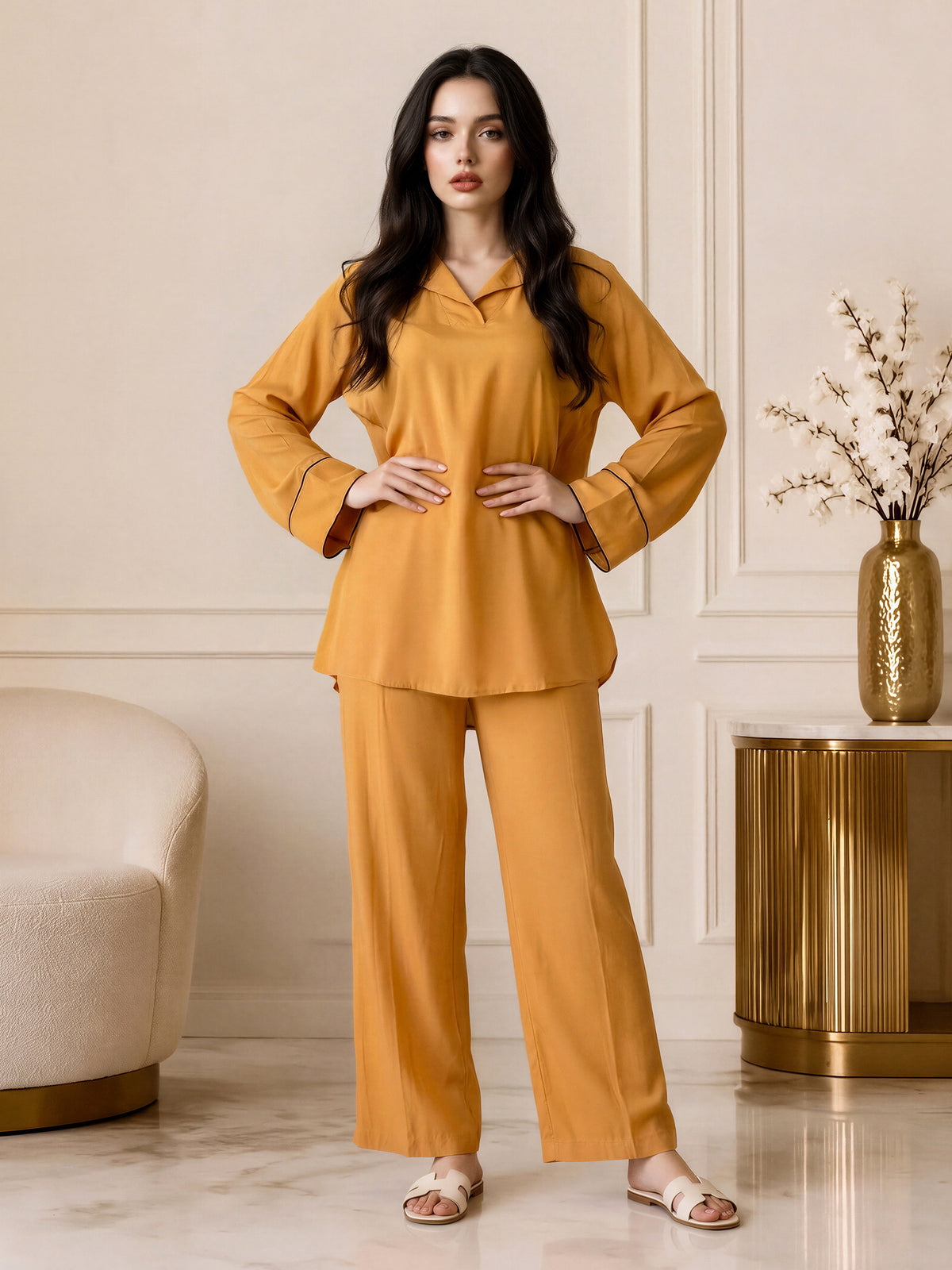 Piped Collar Co-ord