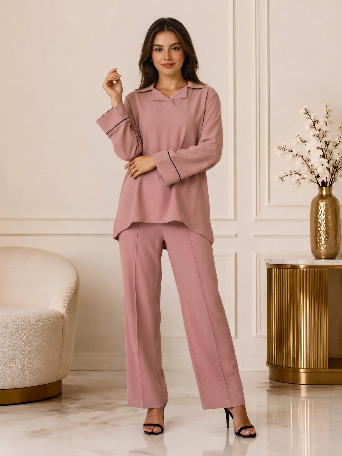 Piped Collar Co-ord