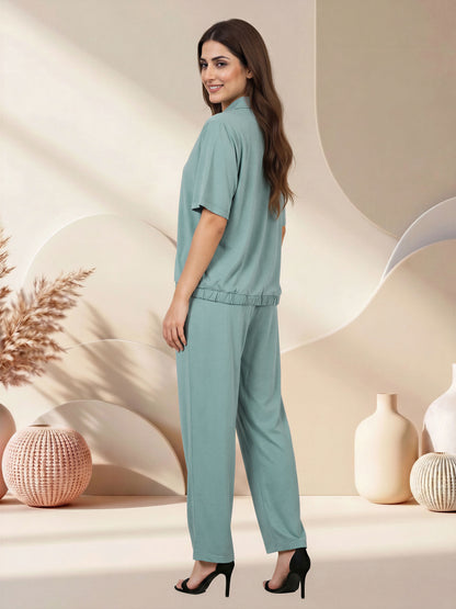 Collared Knit Co-ord Set