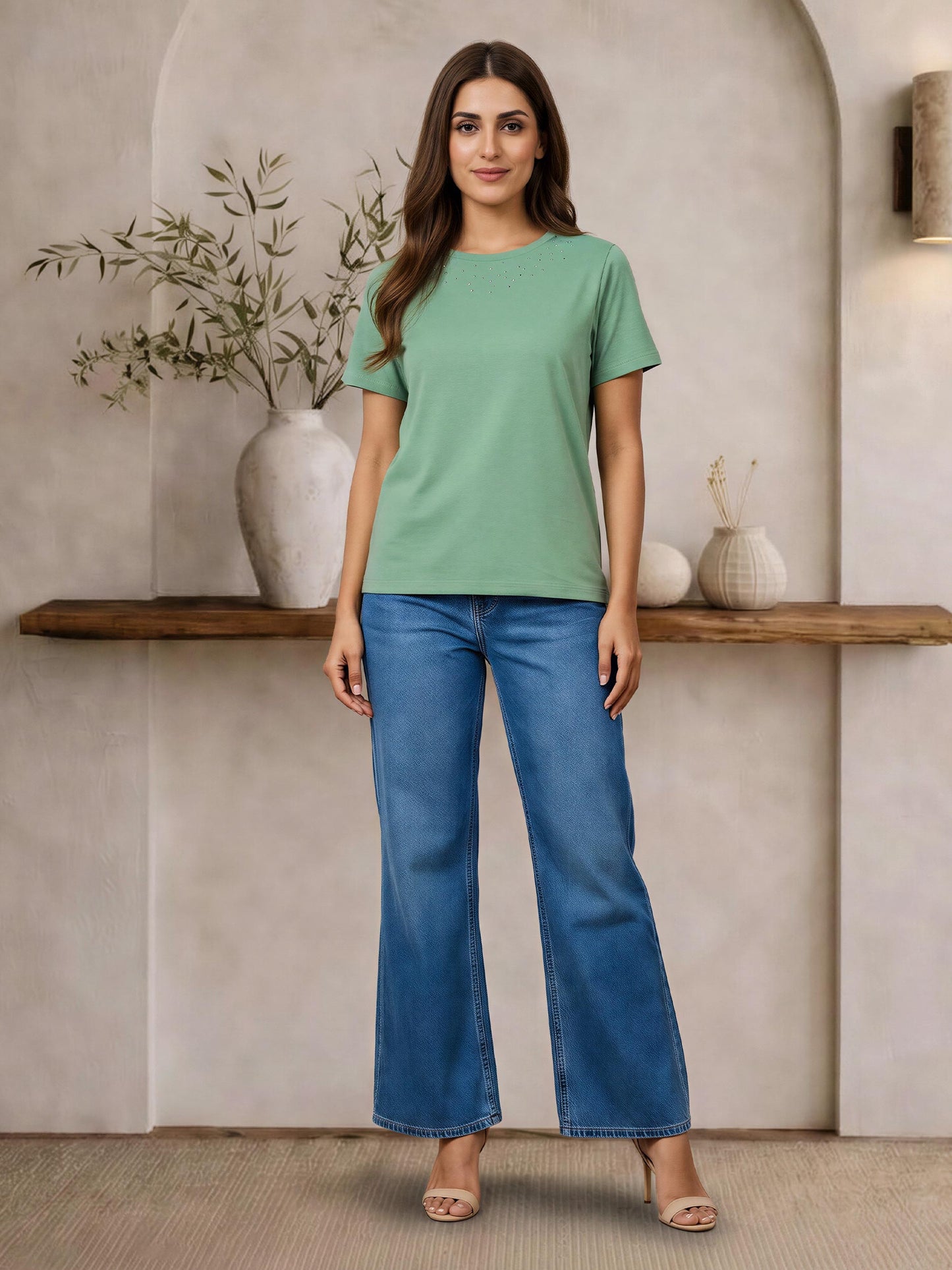 Casual Embellished Tee