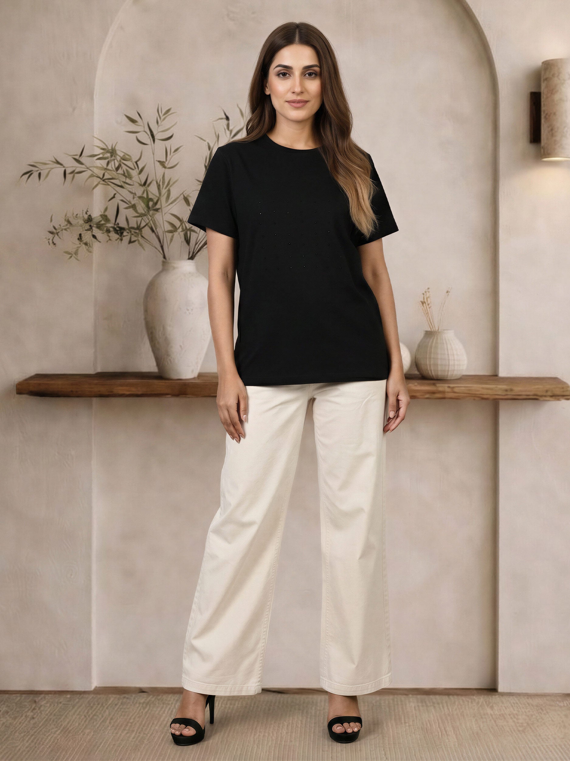 Casual Embellished Tee
