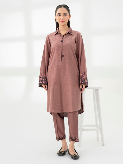 2 Piece Yarn Dyed Suit-Embroidered (Pret)