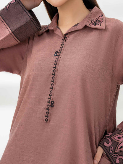 2 Piece Yarn Dyed Suit-Embroidered (Pret)