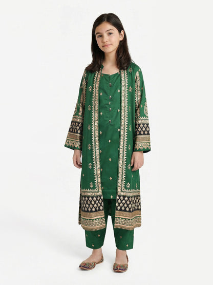 2 Piece Cardigan Satin Suit (Pret)