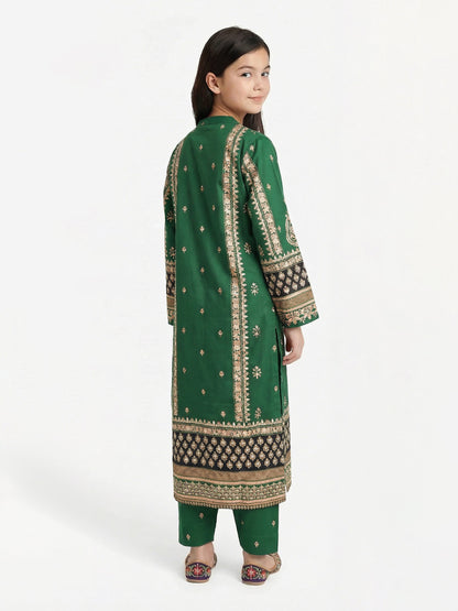 2 Piece Cardigan Satin Suit (Pret)