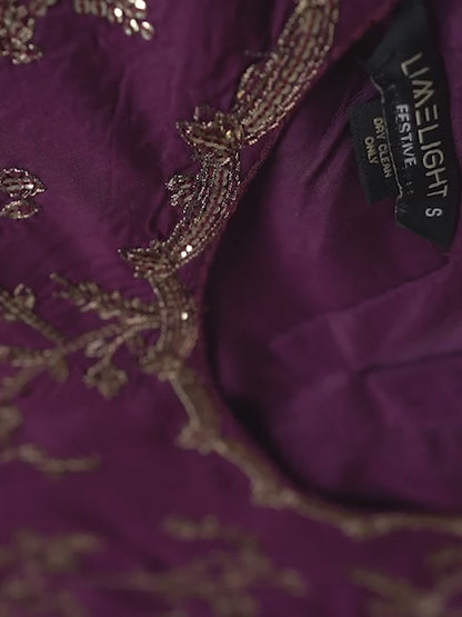 3 Piece Raw Silk Suit- Embroidered (Pret)