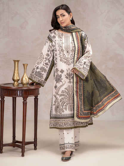 3 Piece Khaddar Suit-Printed (Unstitched)