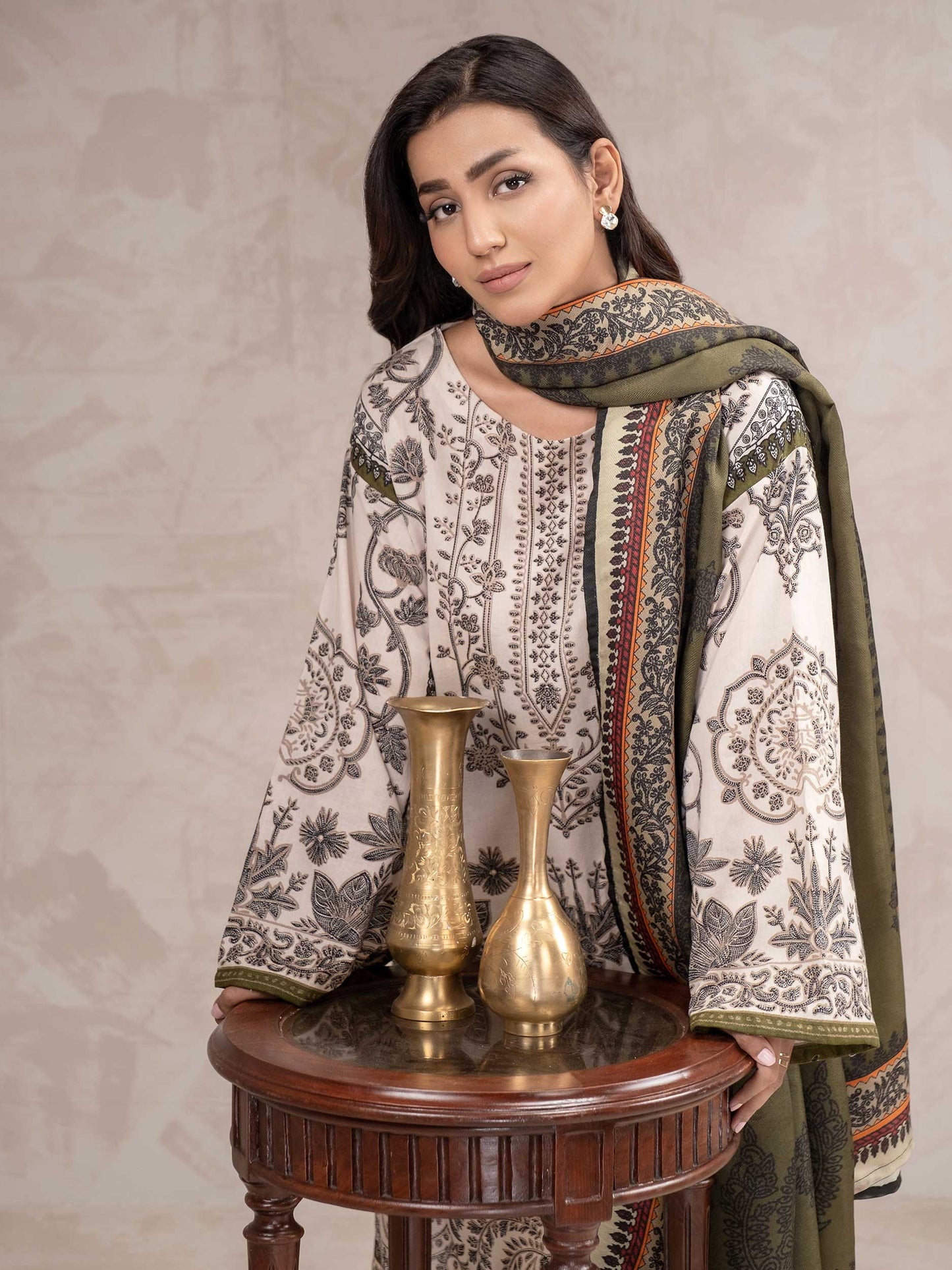3 Piece Khaddar Suit-Printed (Unstitched)