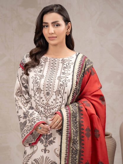 3 Piece Khaddar Suit-Printed (Unstitched)