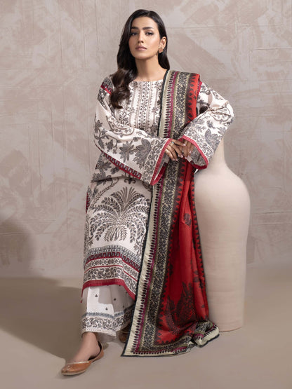 3 Piece Khaddar Suit-Printed (Unstitched)