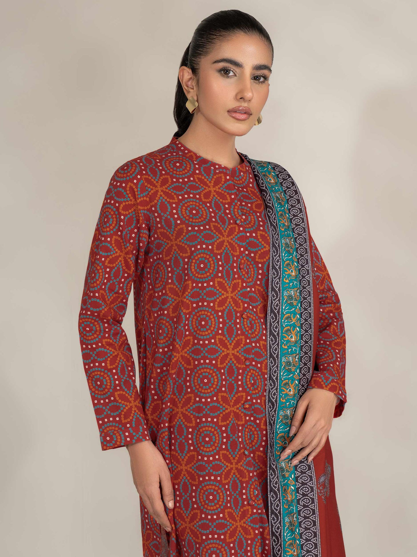 3 Piece Khaddar Suit-Printed (Unstitched)