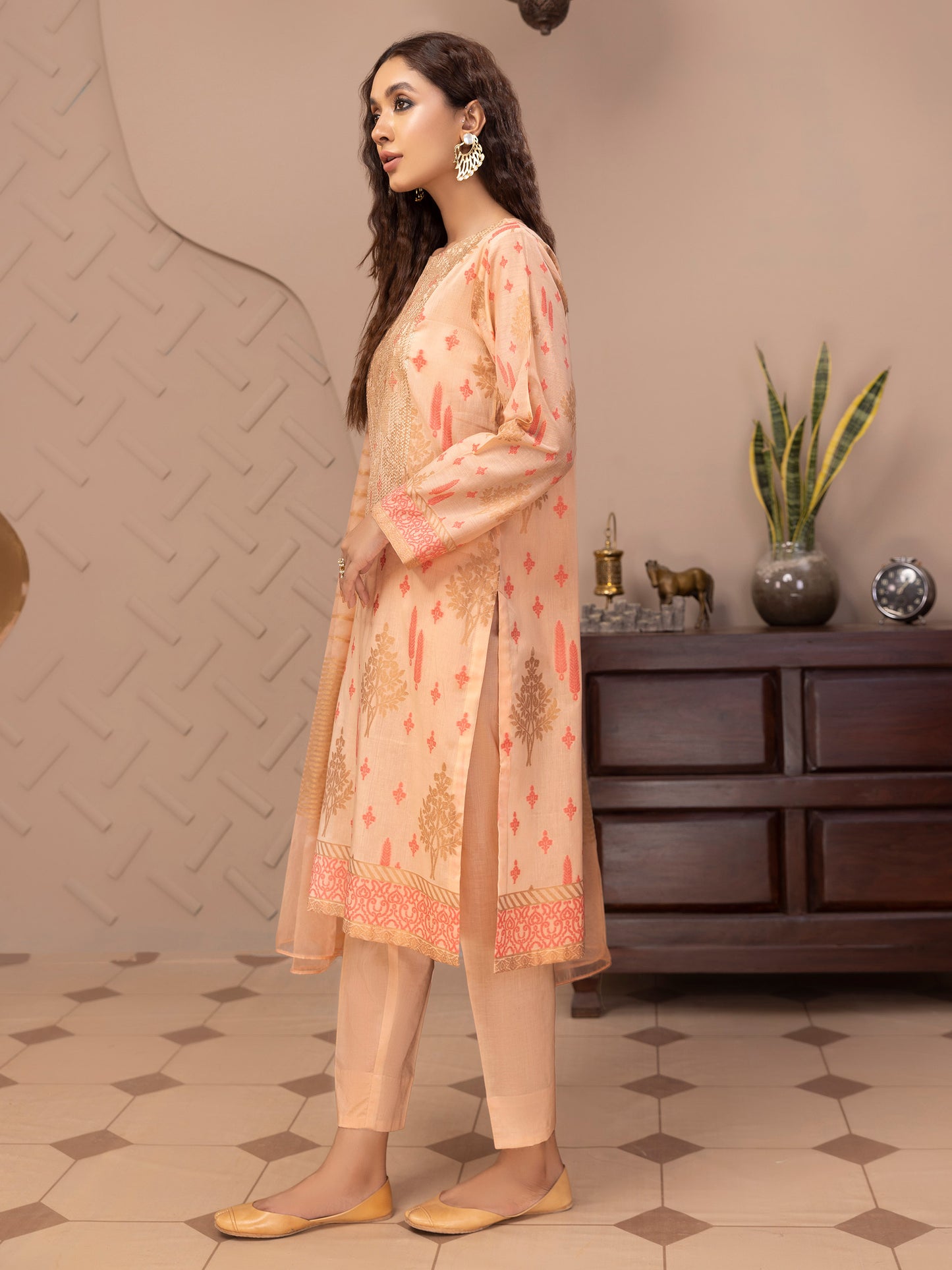 3 Piece Jacquard Suit-Embroidered (Unstitched)