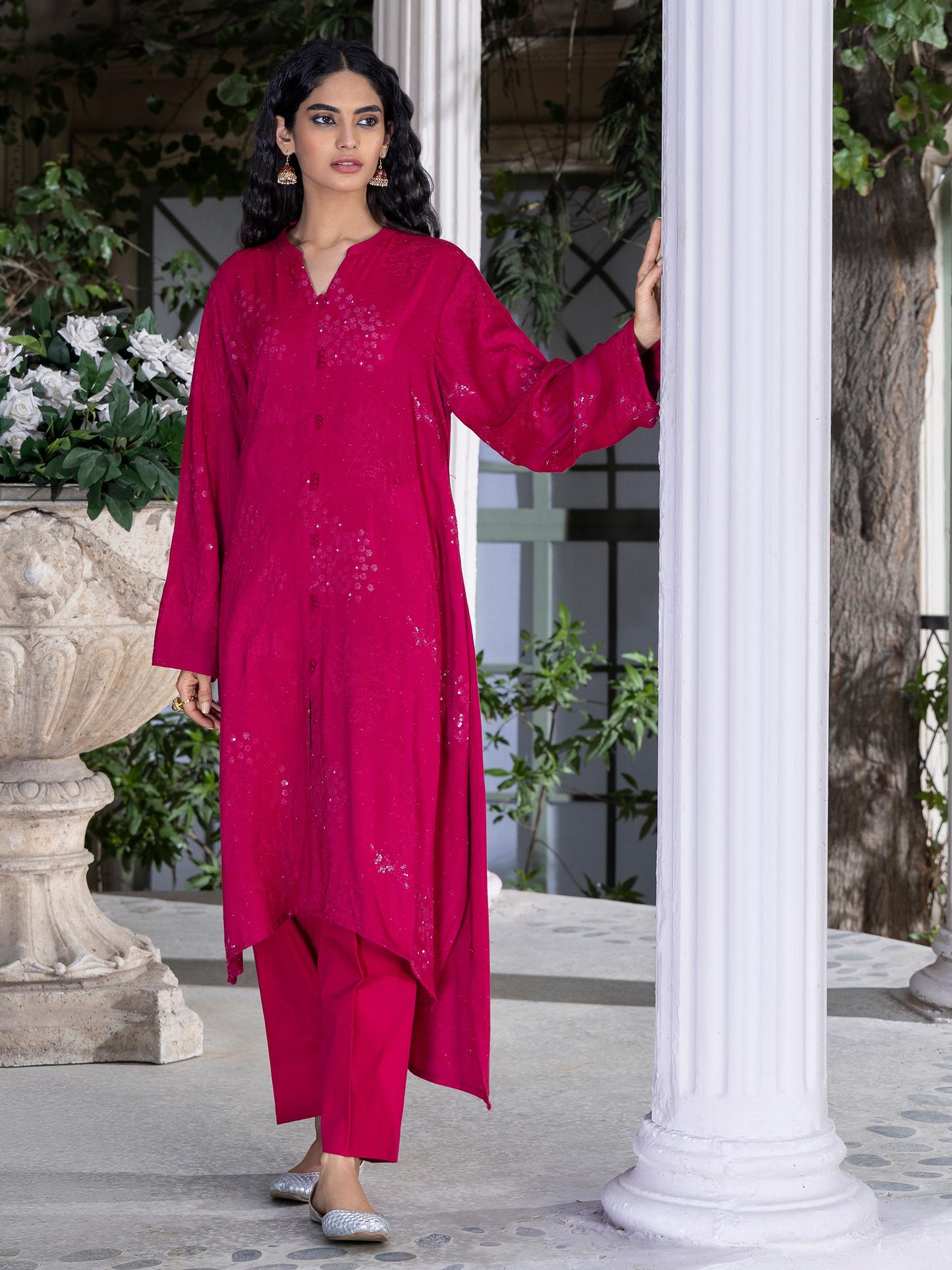 2 Piece Karandi Suit-Embroidered (Pret)