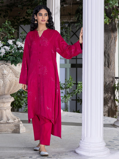 2 Piece Karandi Suit-Embroidered (Pret)