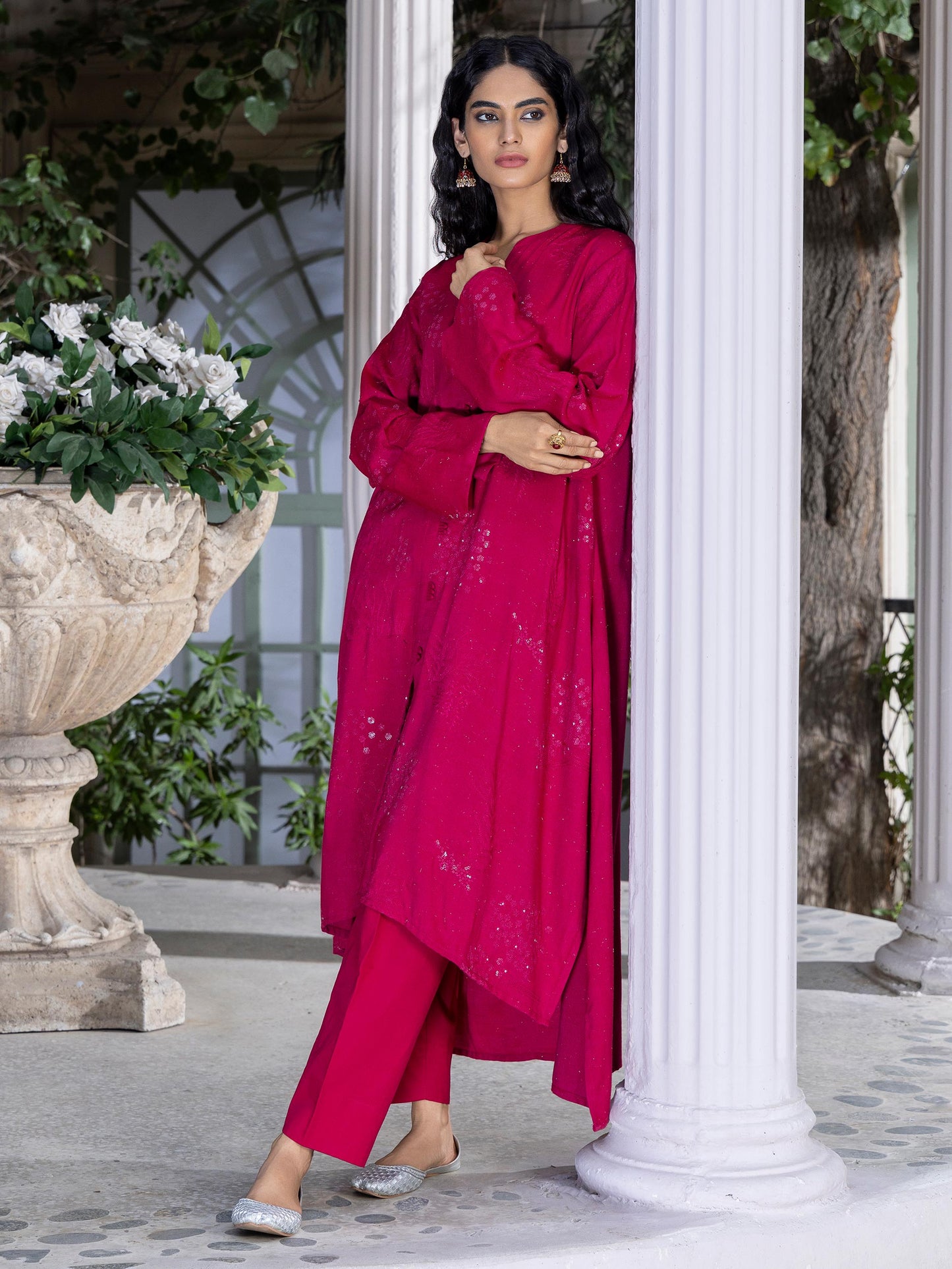 2 Piece Karandi Suit-Embroidered (Pret)