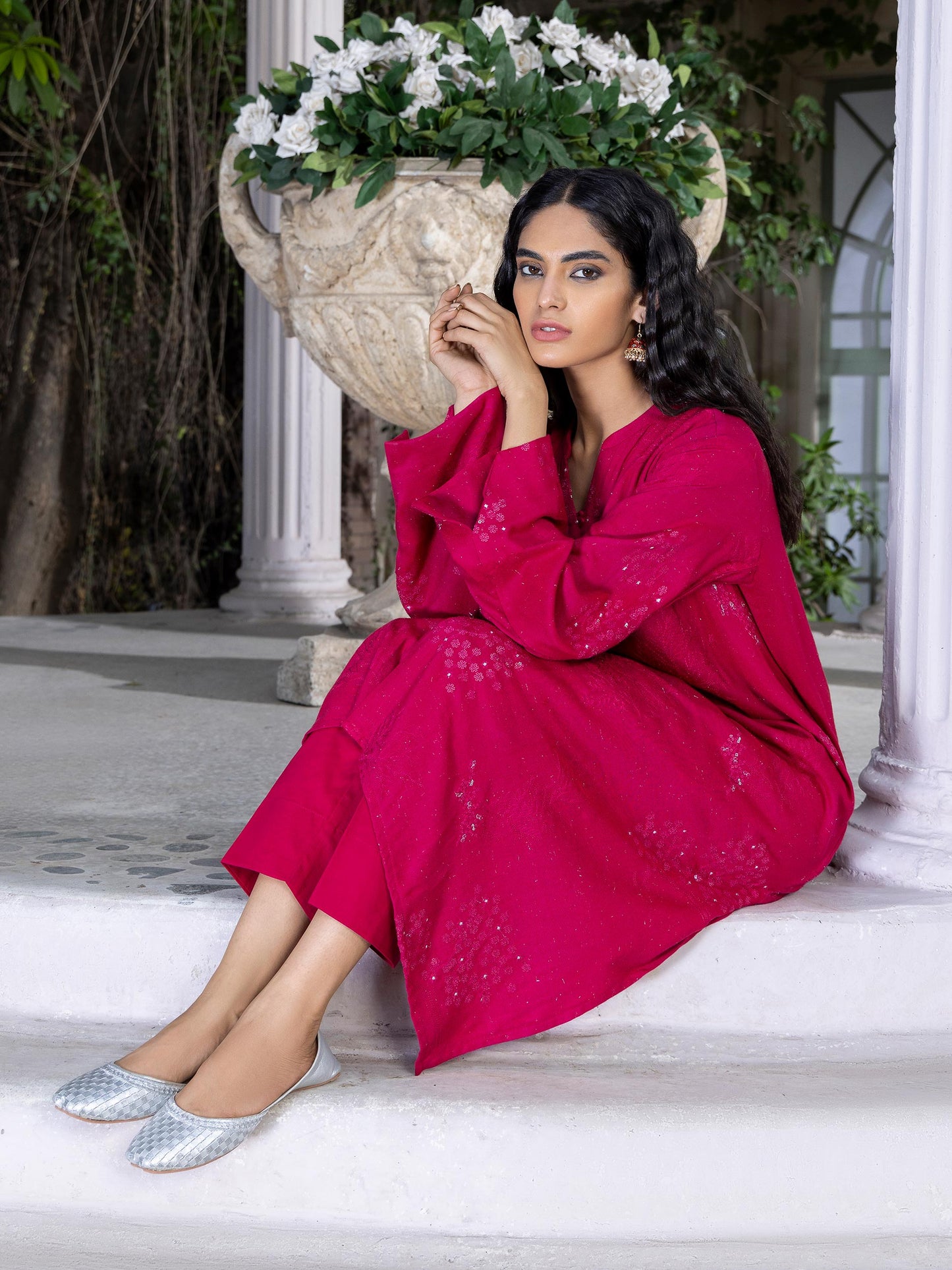 2 Piece Karandi Suit-Embroidered (Pret)