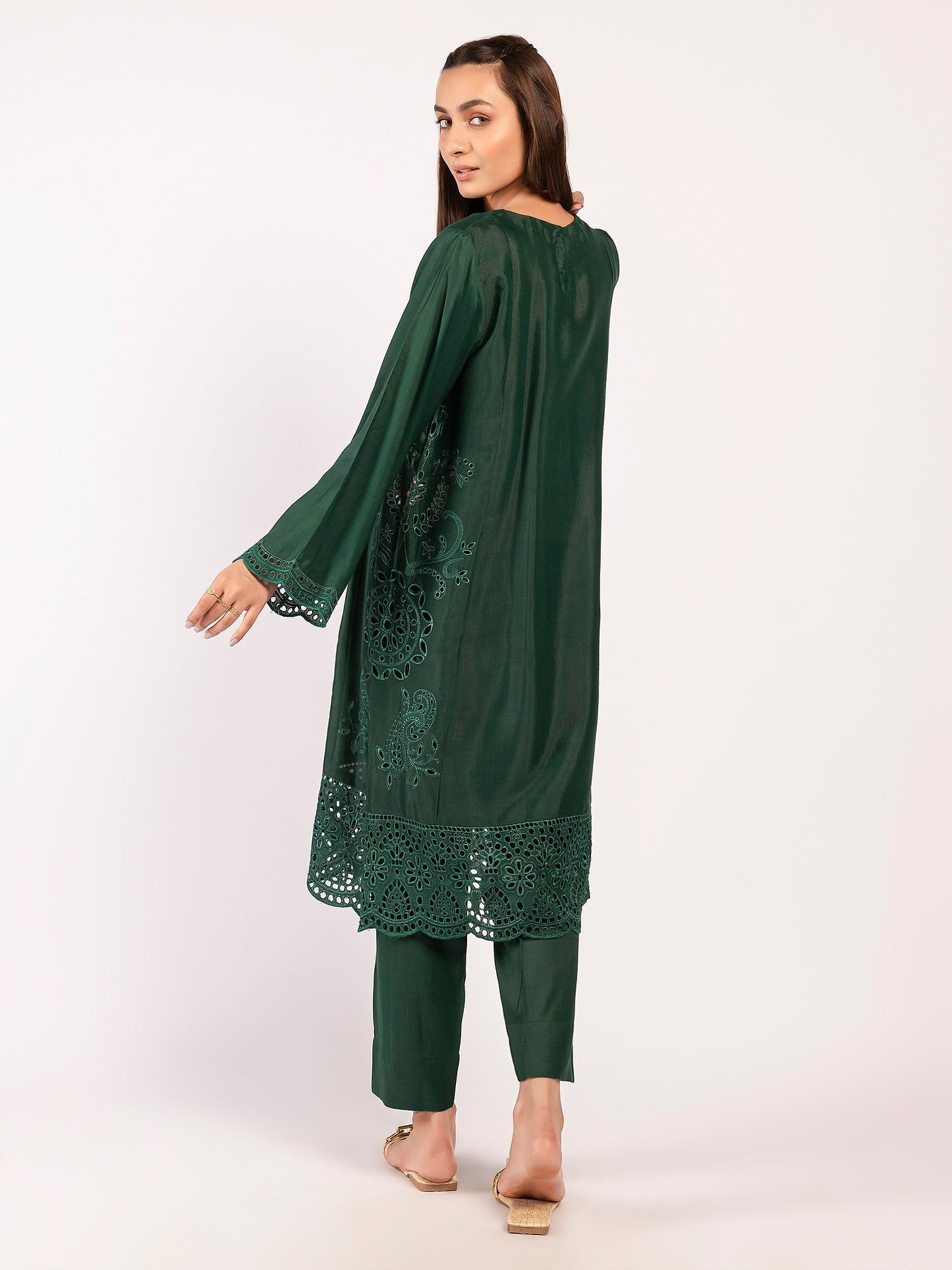 Embroidered Silk Suit