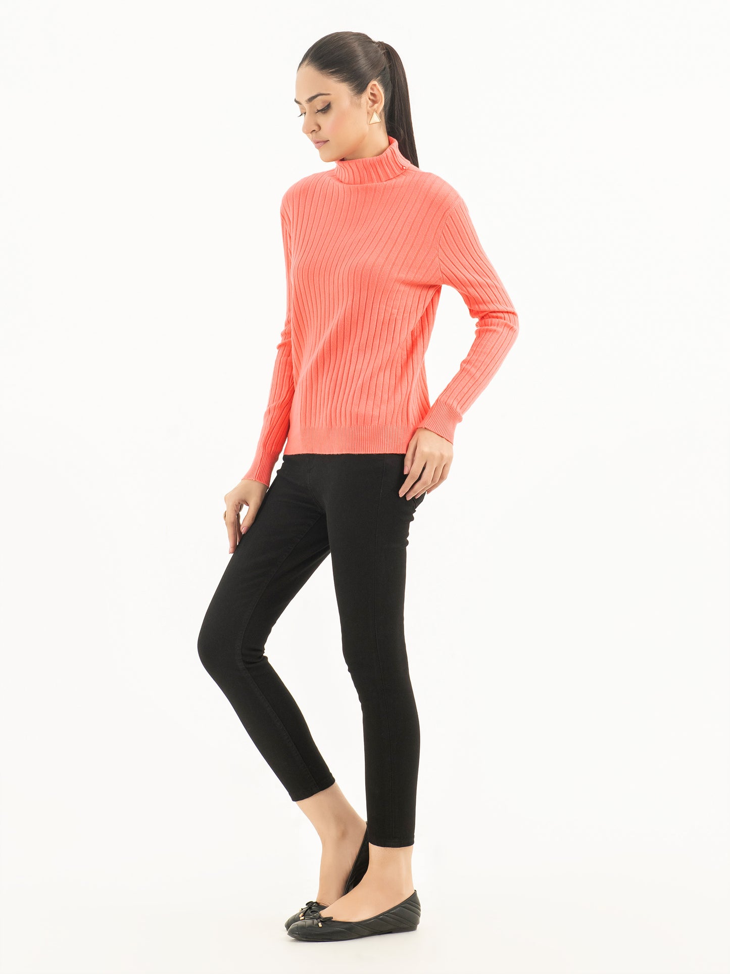 Ribbed Turtle Neck Sweater