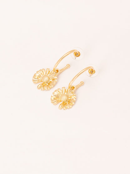 Sunflower Hoop Earrings