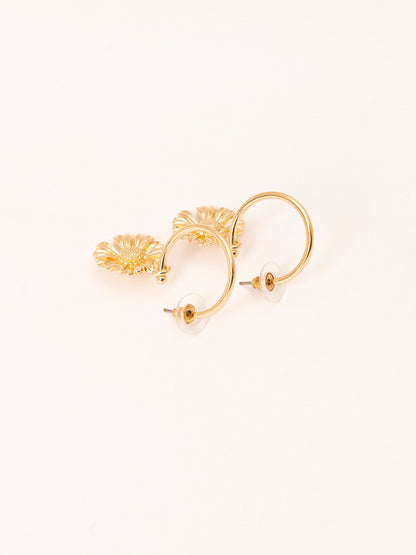Sunflower Hoop Earrings