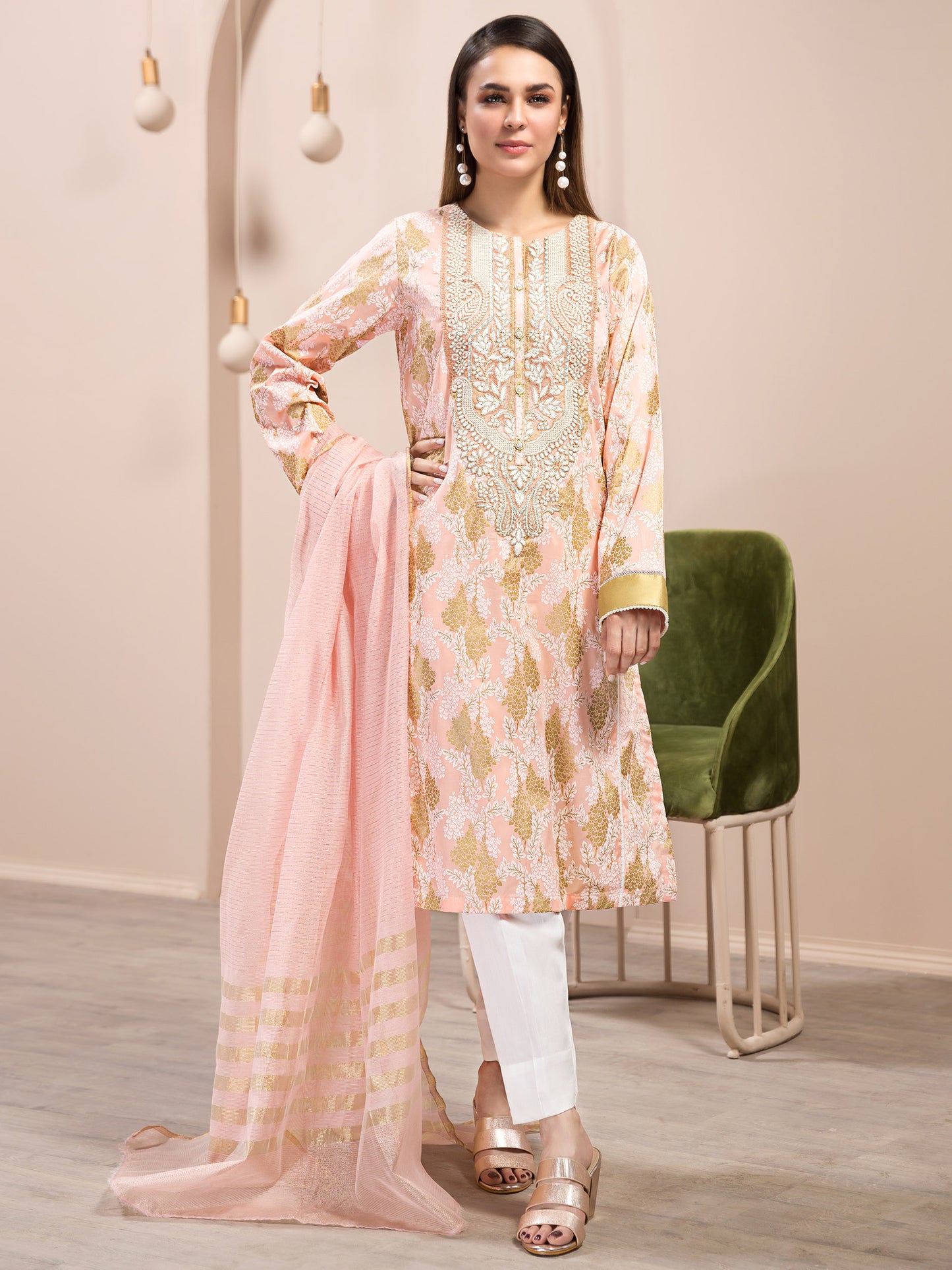 2-Piece Embroidered Lawn Suit