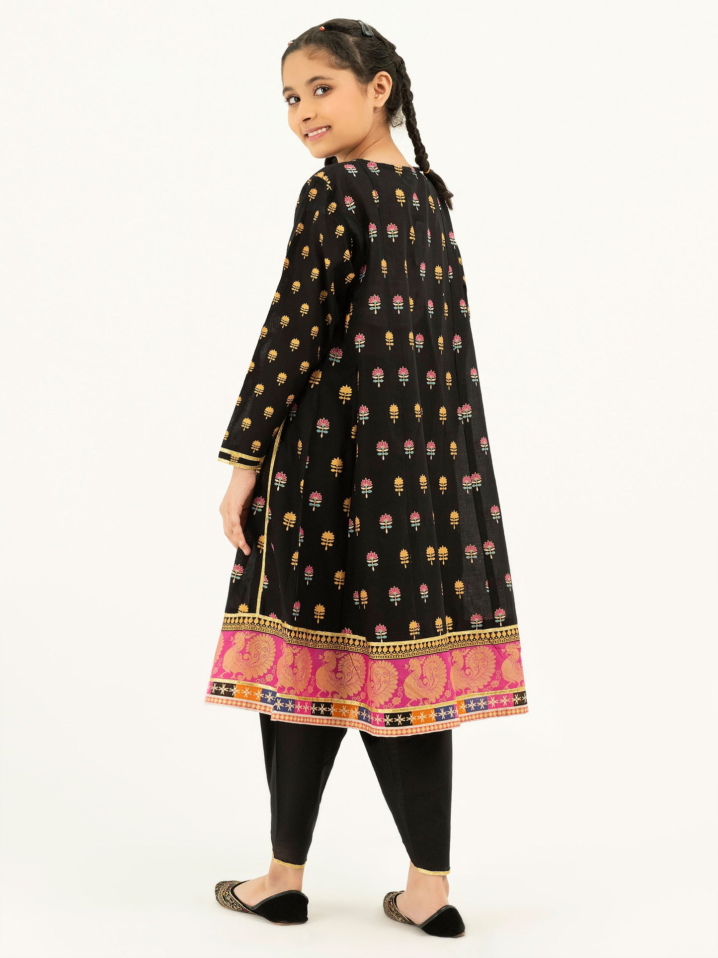 2 Piece Lawn Suit-Gold Paste Print (Pret)