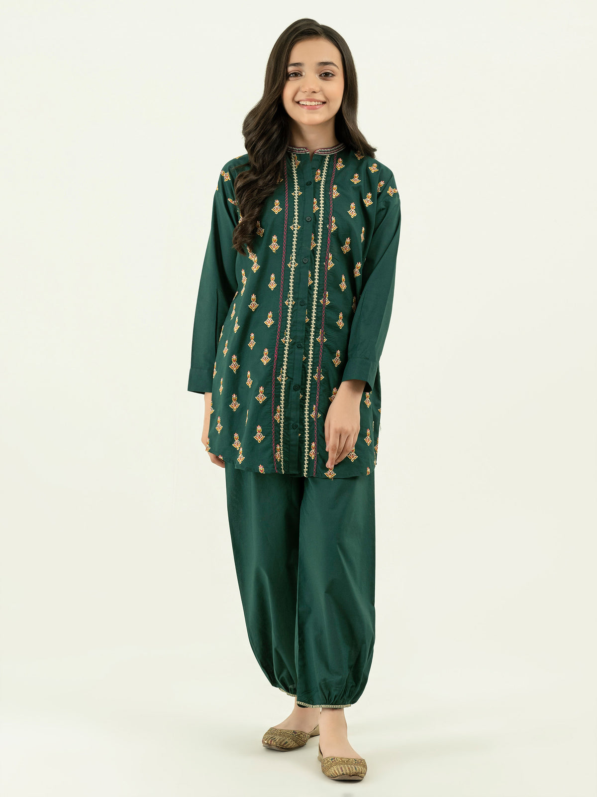 2 Piece Cambric Suit-Embroidered (Pret)