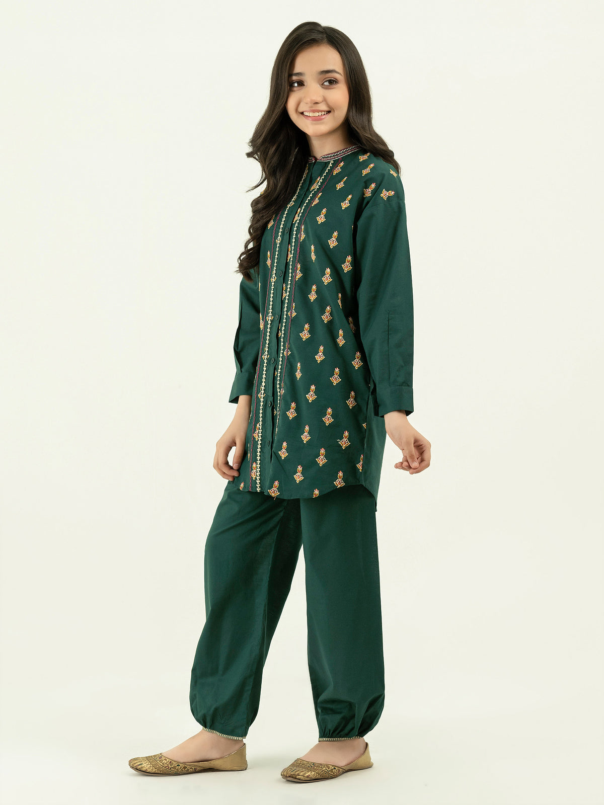 2 Piece Cambric Suit-Embroidered (Pret)