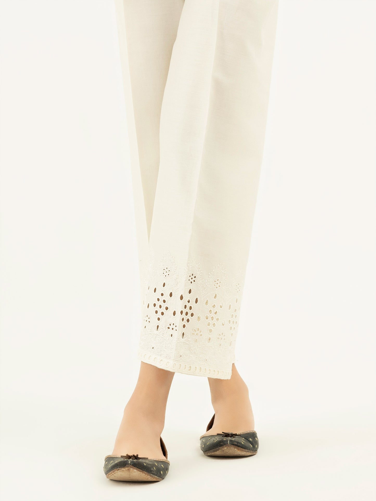 Embroidered Satin Trousers(Pret)