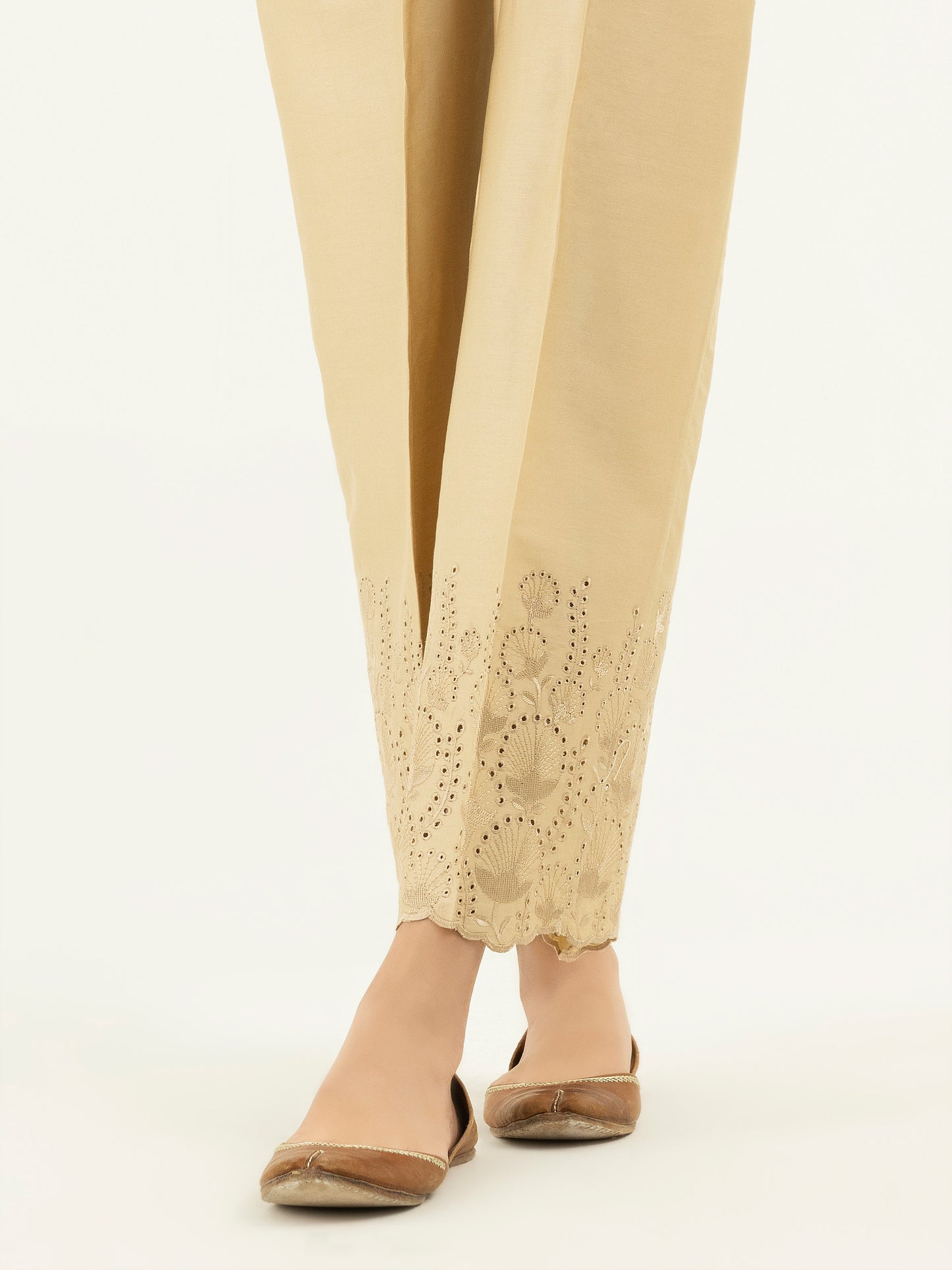 Satin Trousers- Embroidered (Pret)