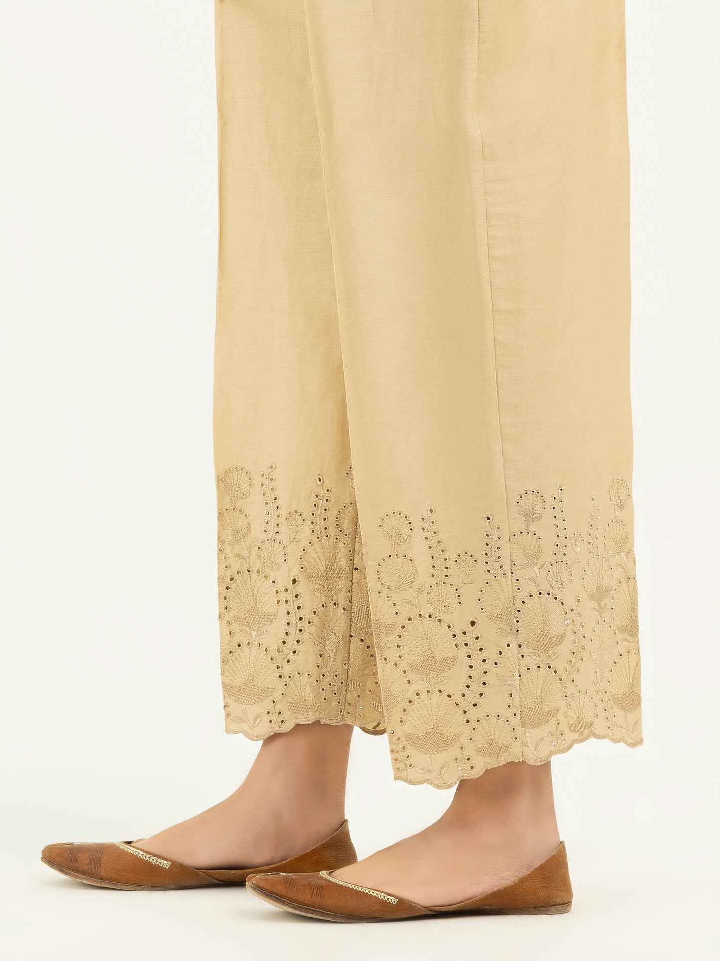 Satin Trousers- Embroidered (Pret)
