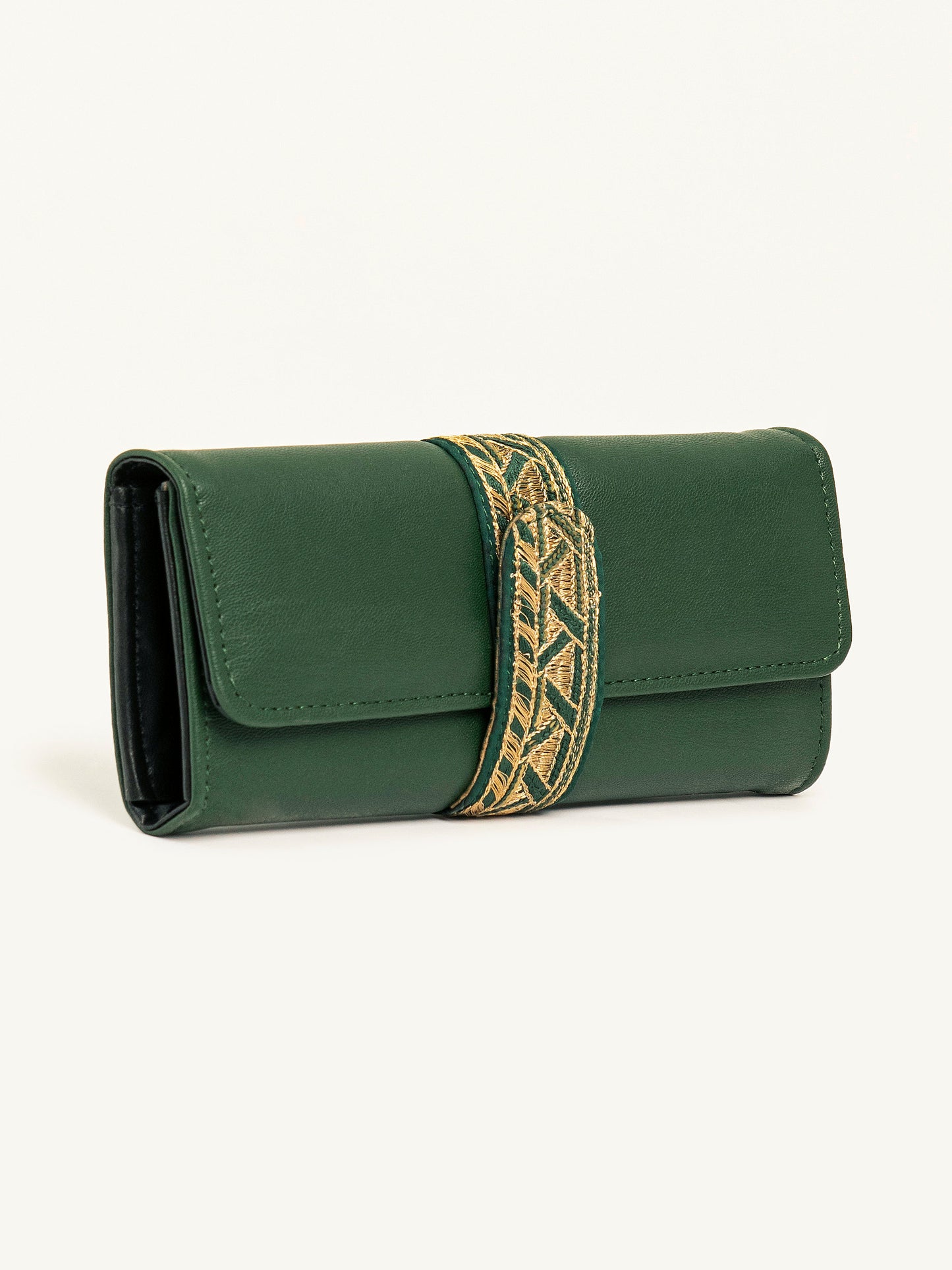 Embroidered Strap Wallet
