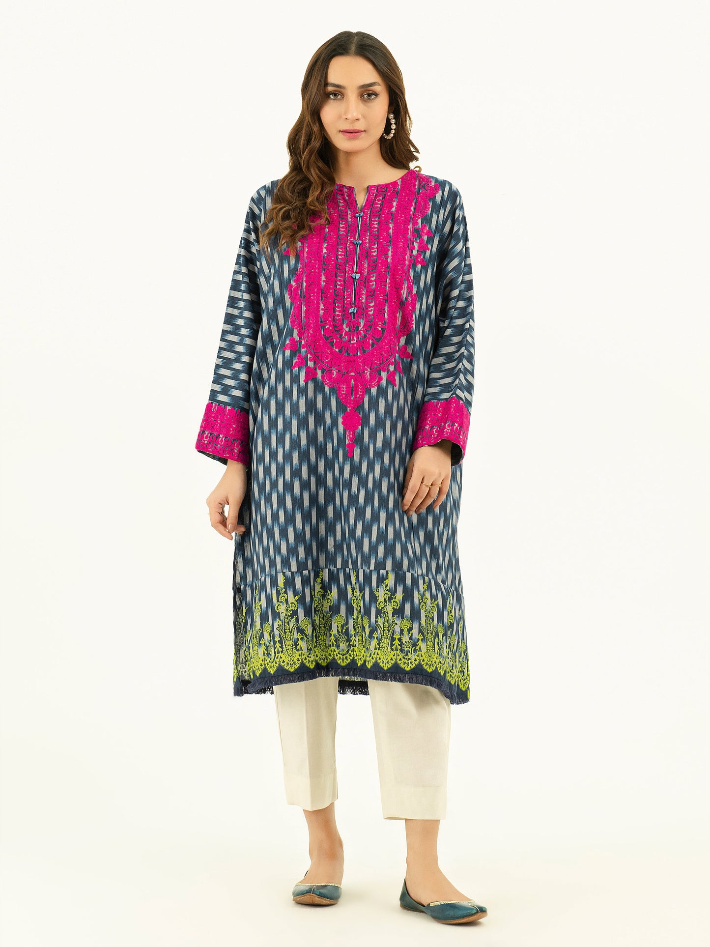 Khaddar Shirt-Embroidered (Pret)