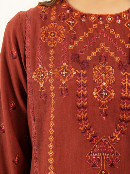 2 Piece Khaddar Suit-Embroidered (Pret)