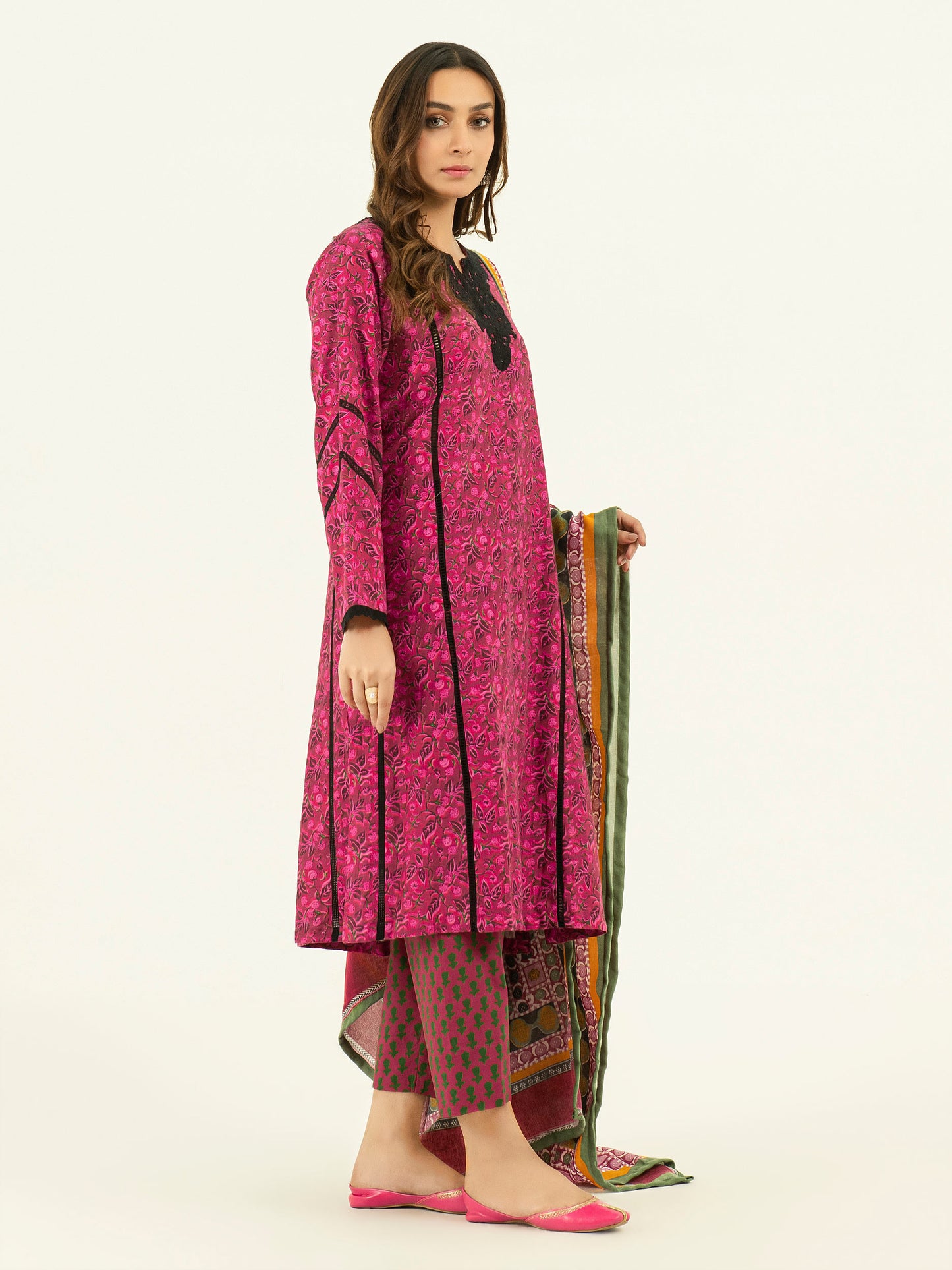3 Piece Winter Cotton Suit-Embroidered (Pret)
