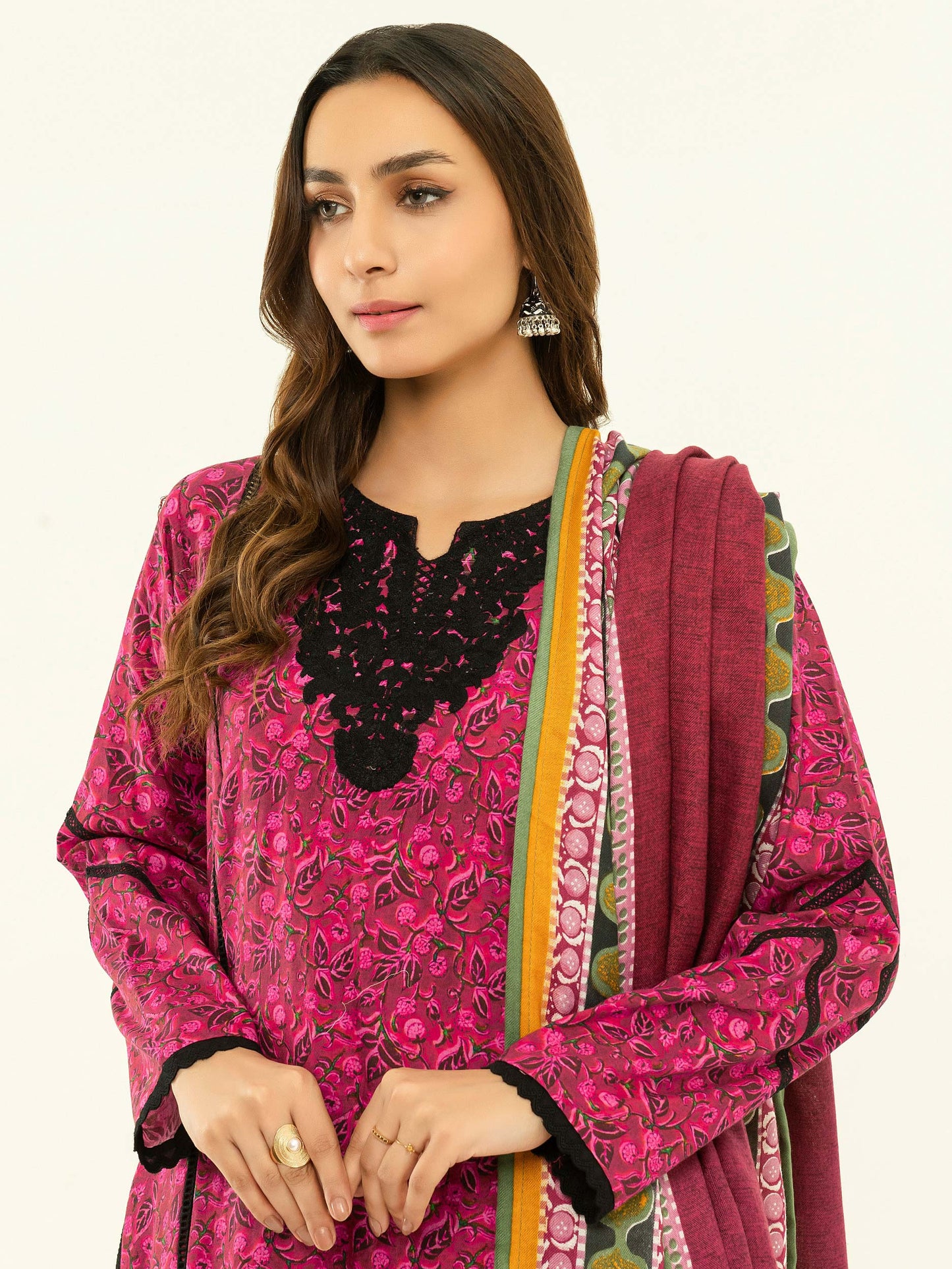 3 Piece Winter Cotton Suit-Embroidered (Pret)