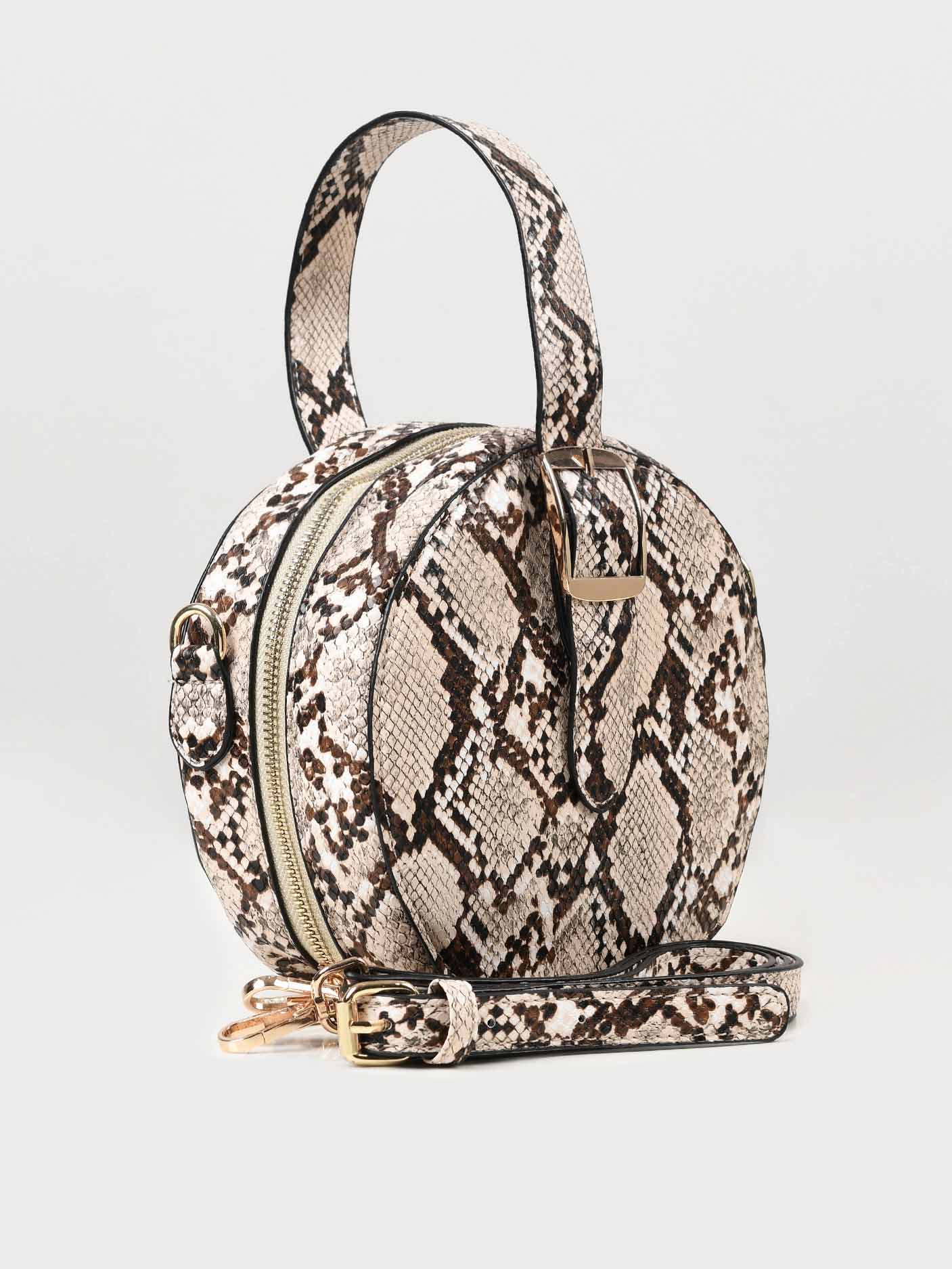 Textured Circular Handbag