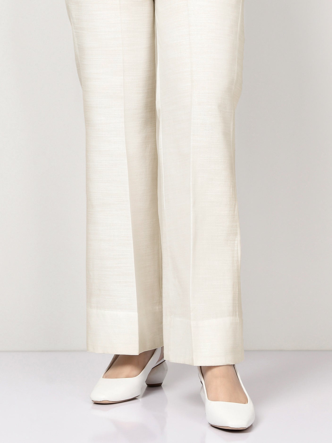 Raw Silk Pants - Off White