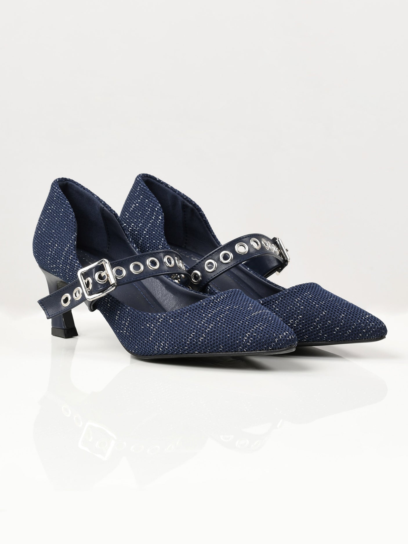 Pointed Shimmer Heels - Blue