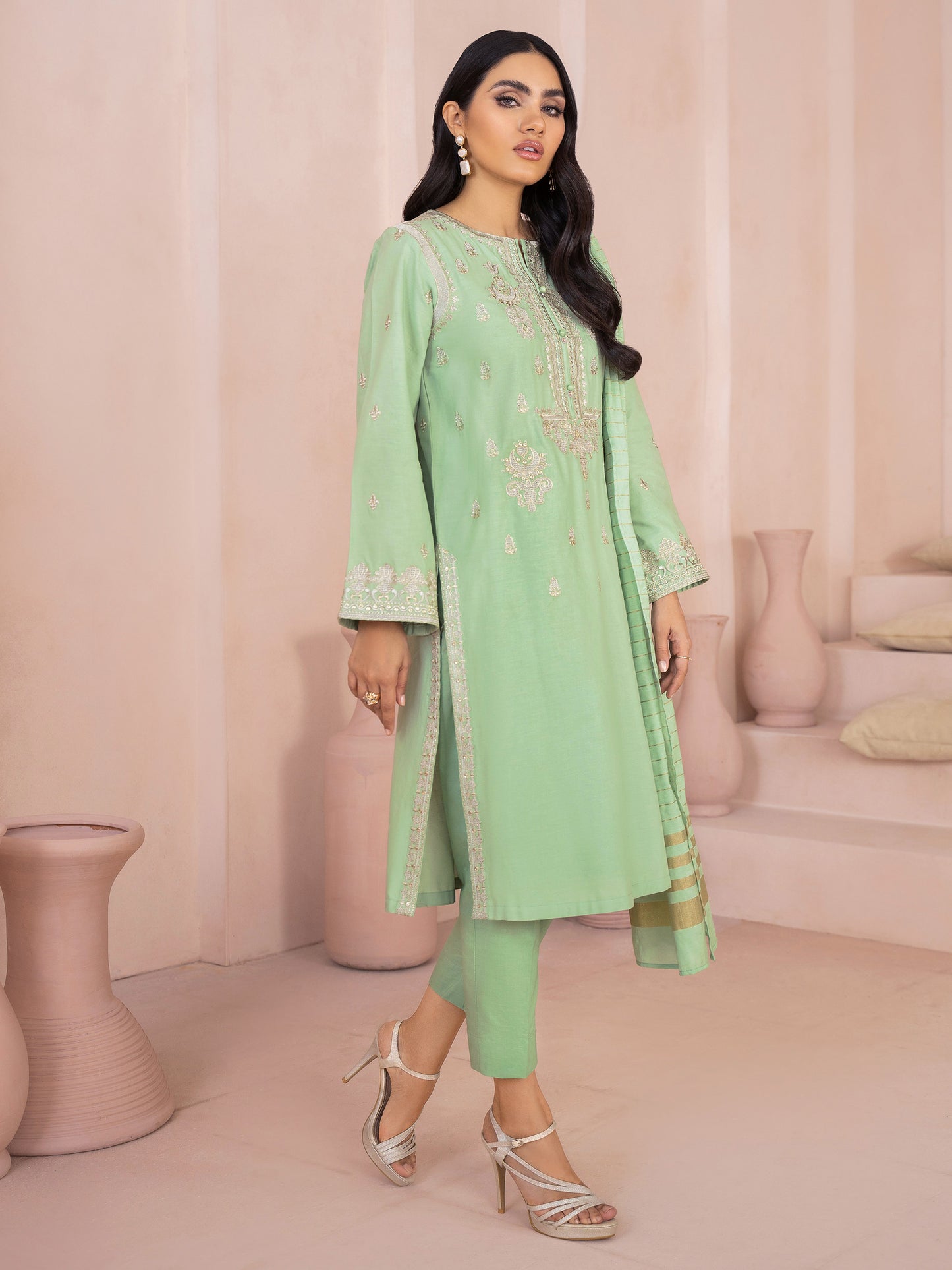 2 Piece Winter Cotton Suit-Embroidered (Unstitched)