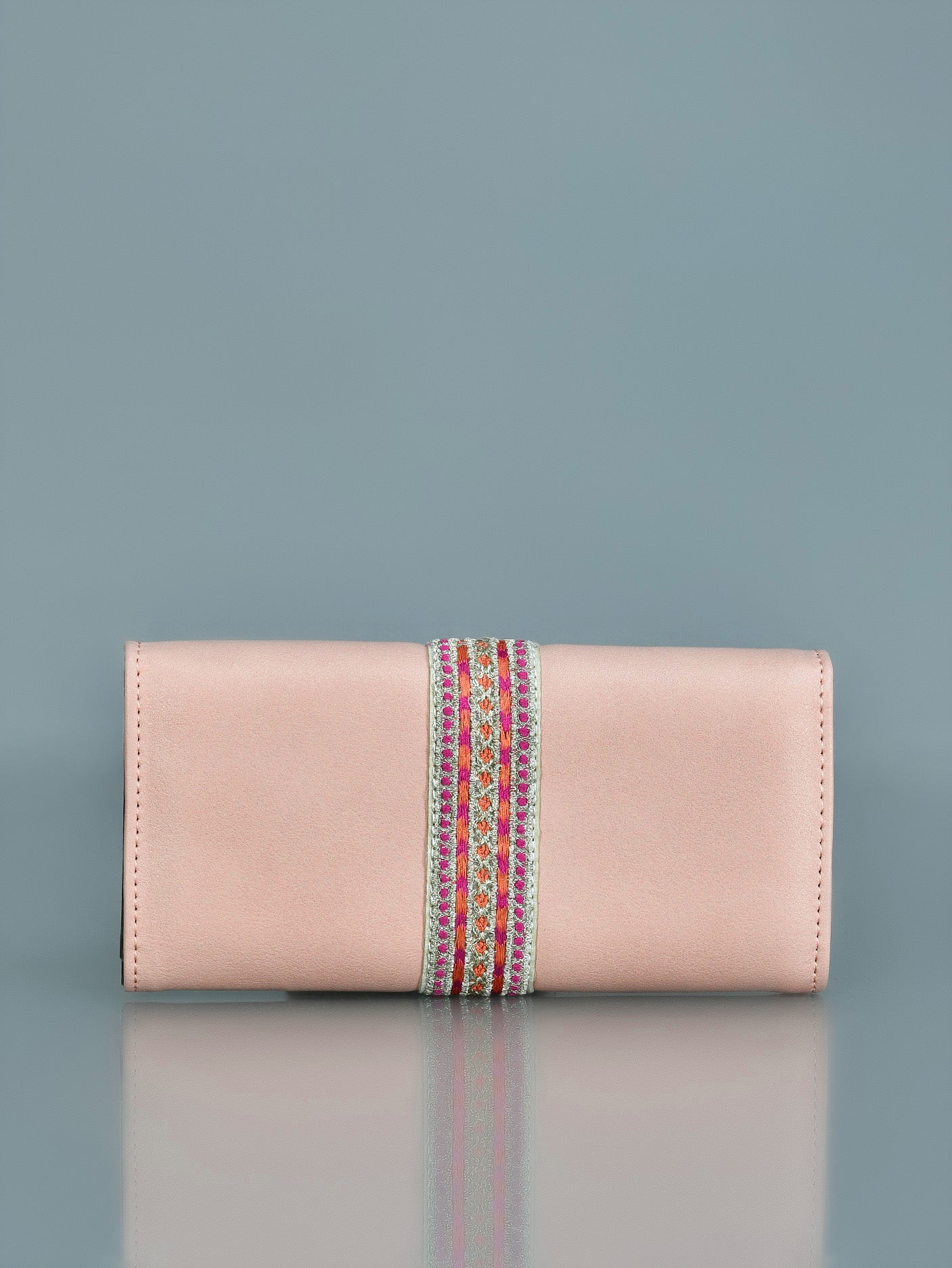 Embroidered Stripe Wallet