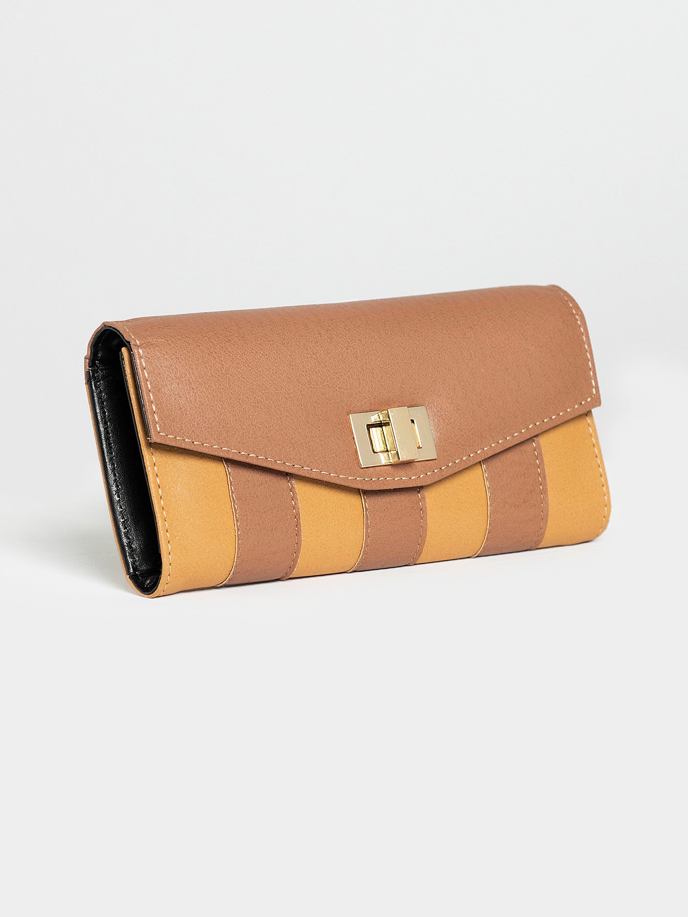Two Toned Striped Wallet