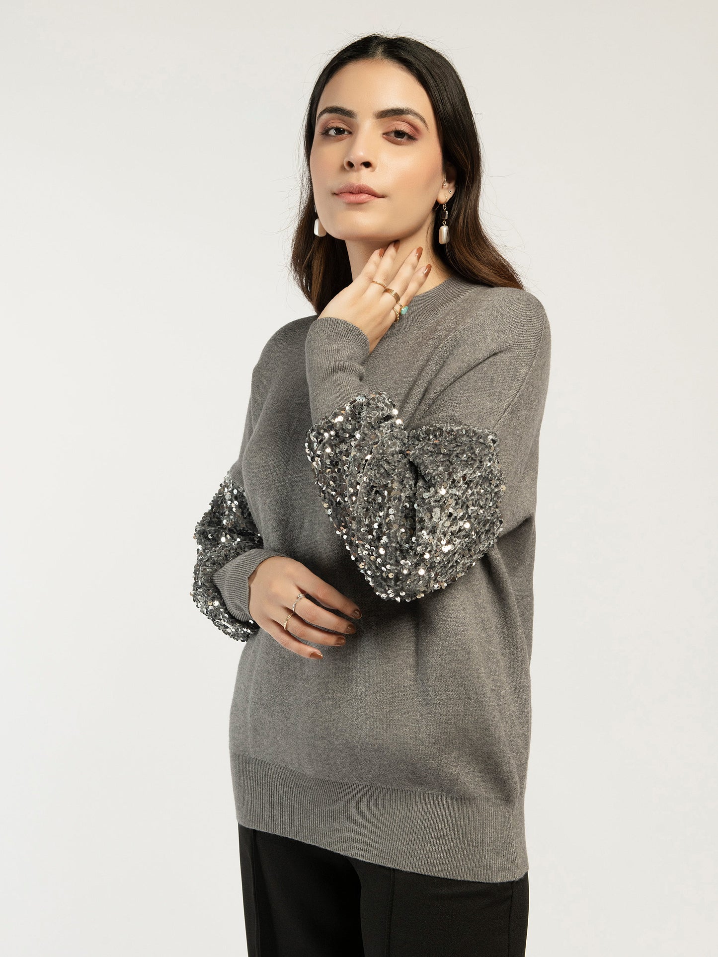 Mesh Sequin Sweater