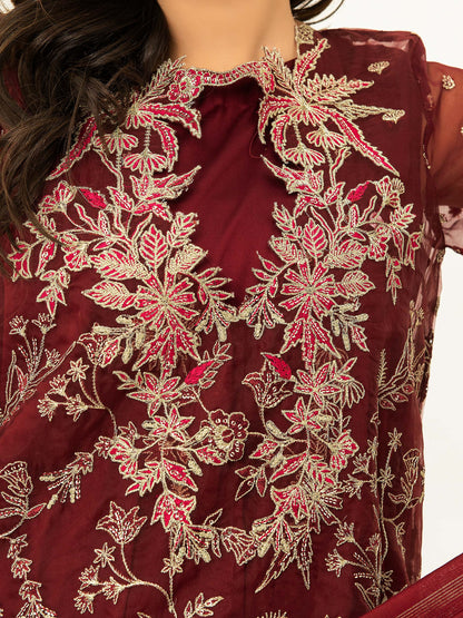 3 Piece Organza Suit Embroidered (Pret)
