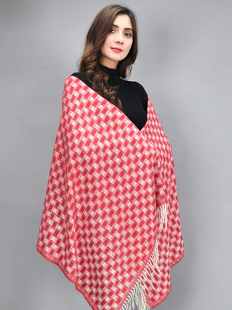 Patterened Shawl-Red