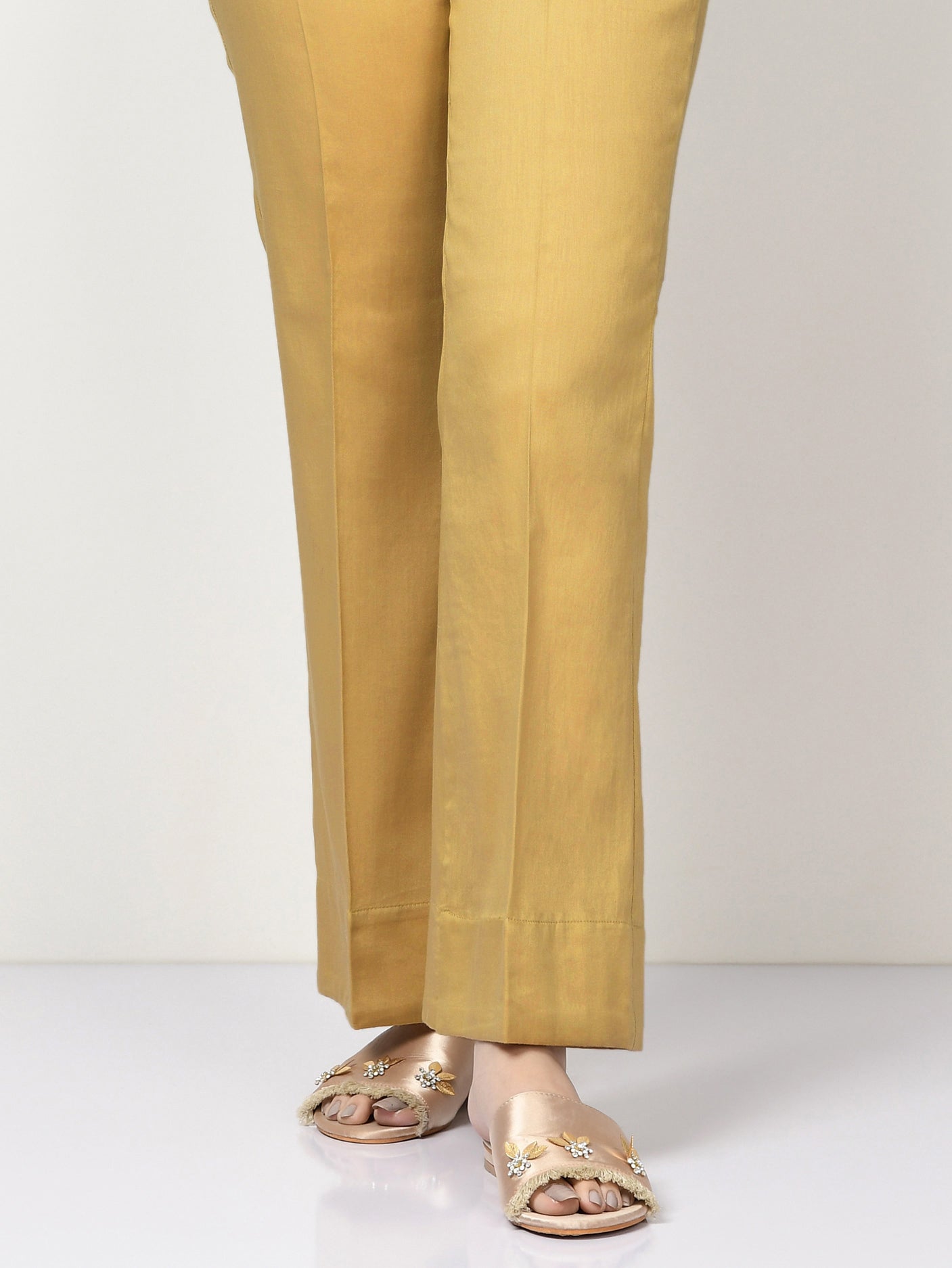 Unstitched Cambric Trouser - Yellow