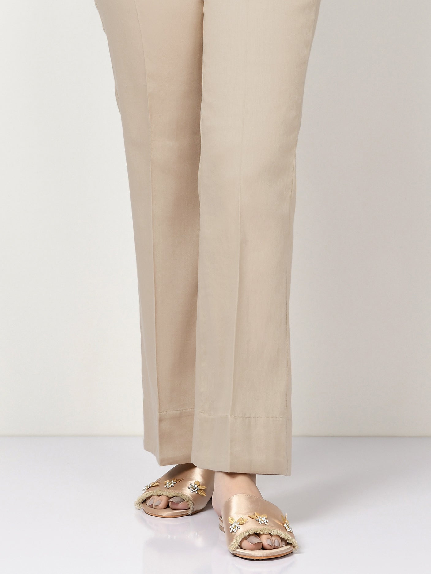 Unstitched Cambric Trouser - Fresh Beige