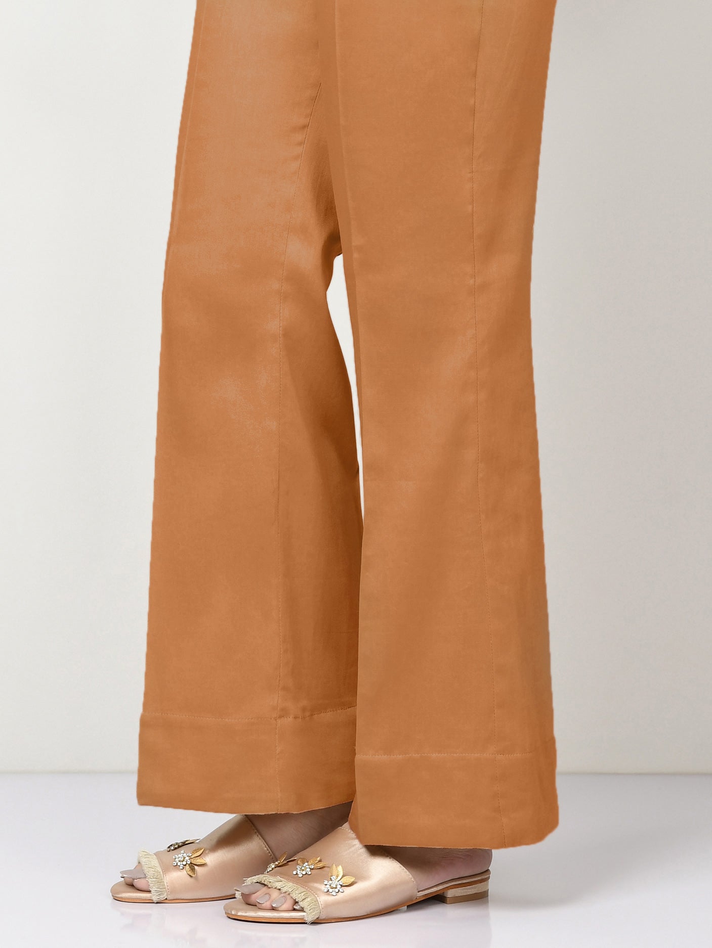 Unstitched Cambric Trouser - Dark Yellow