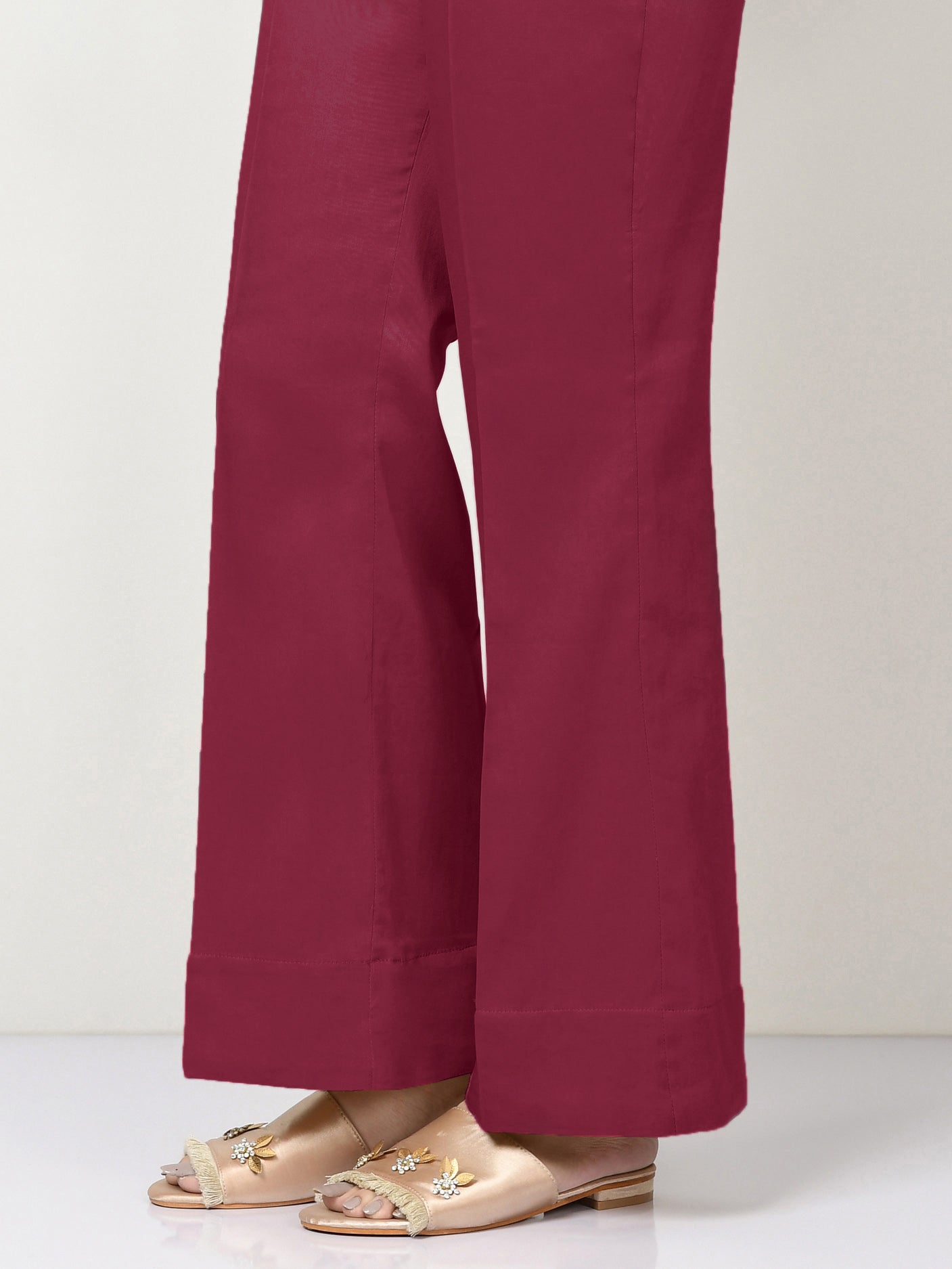 Unstitched Cambric Trouser - Maroon